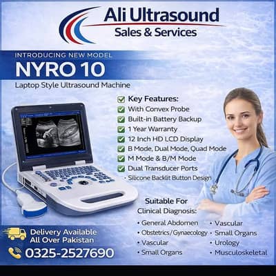 NYRO 10  Portable Digital Ultrasound Machine with Probe