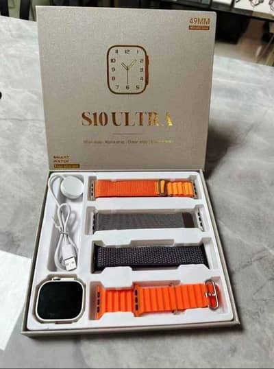 S10 Ultra Smart Watch High Quality 4 in 1 Smart Watch With 4 Straps