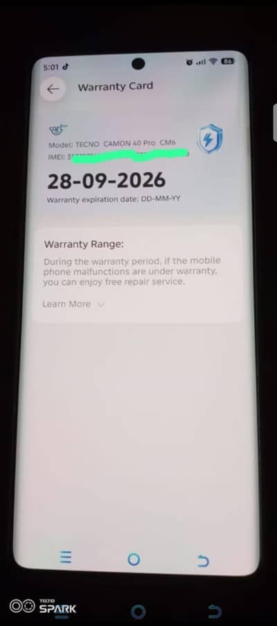 techno camon 40 pro 2 months warranty