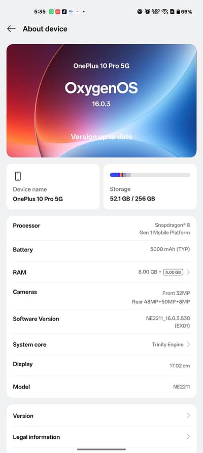 One Plus 10 Pro 5g {8_256} GAMING AND CAMERA