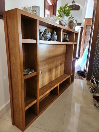 5ft Wooden TV Display Cabinet - 12 Compartments, Solid Pine Trim