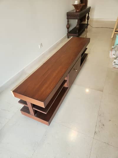 6ft Low-Profile TV Console - Drawer, Cable Management, Socket