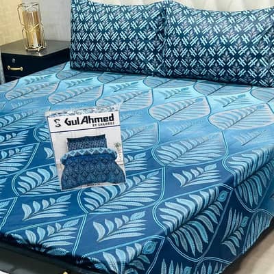 Luxury Soft Cotton Bed Sheets Set – Elegant Printed Double Bed Sheet