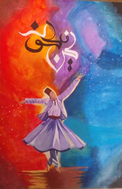 Gorgeous Sufi Painting for Living Room / Drawing Room(My Own Artwork)