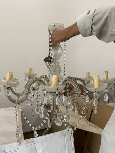 Crystal Chandelier Set – 2 Chandeliers + 4 Wall Lights