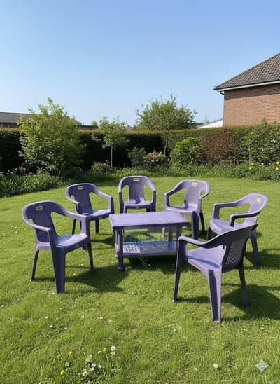 Set of 6 Chairs and 2 Tables for Sale