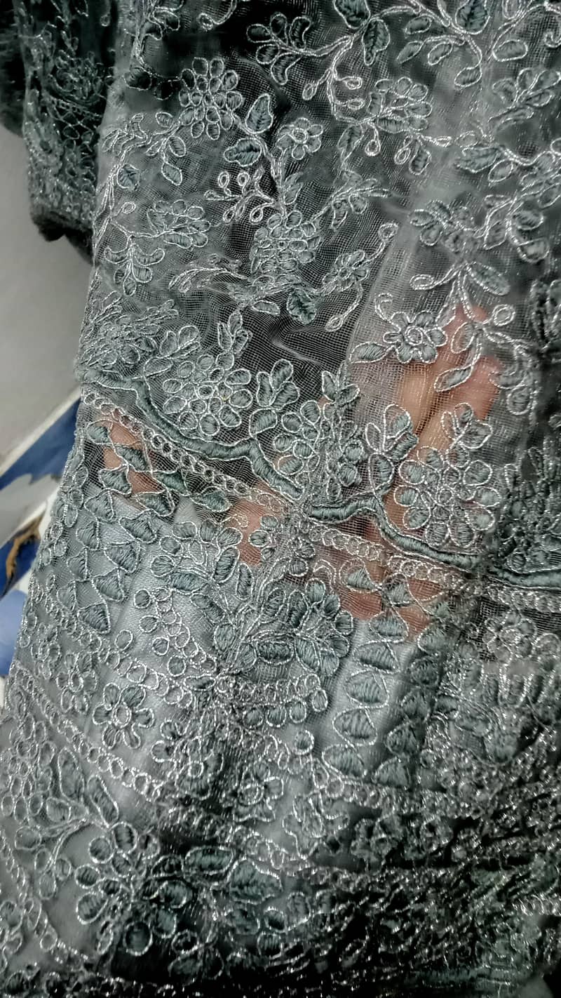 pista color maxi and grey colour lehenga 8