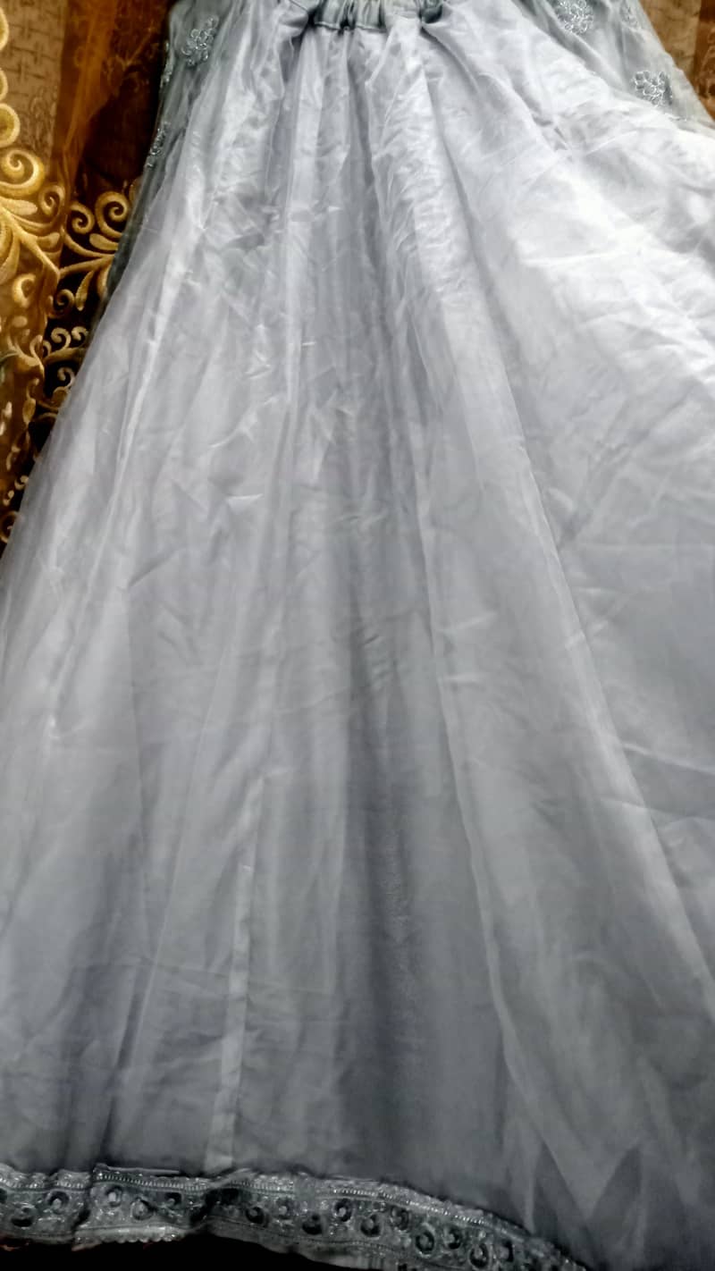 pista color maxi and grey colour lehenga 9