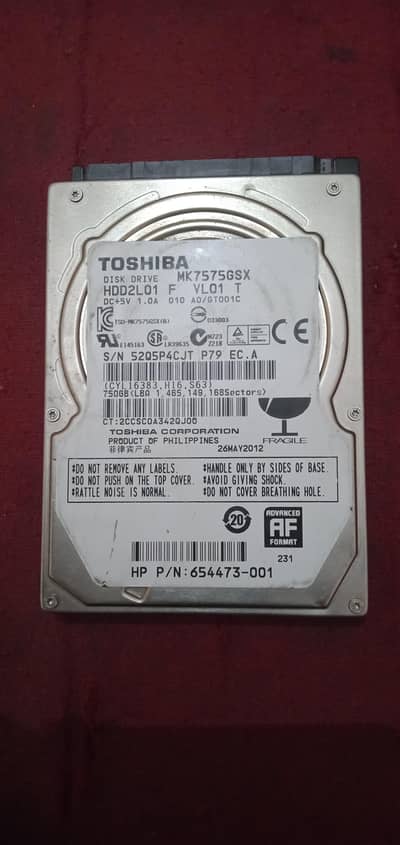 Toshiba Disk Drive 750gb