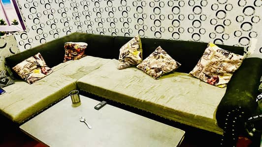 L-Shape Sofa + Sofa Cum Bed for Sale