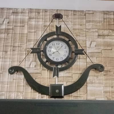 Original Wooden Wall Clock and Looking Mirror