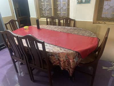 Wooden dining table 6 chair