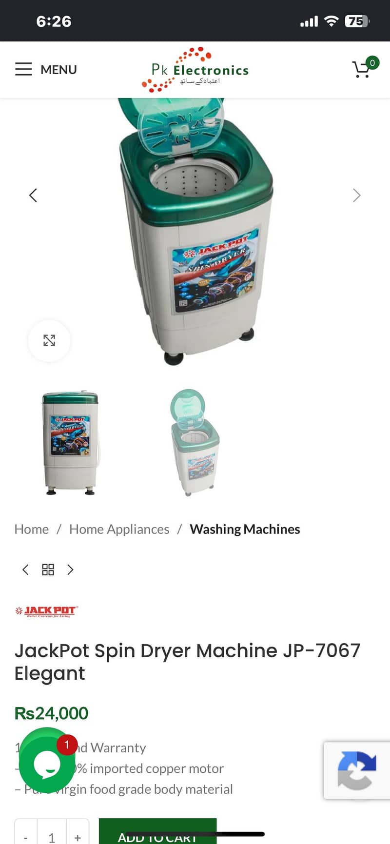 Jackpot Spin dryer 1