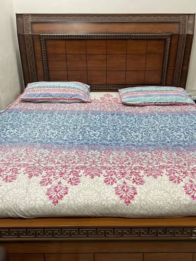 King size bed with free mattress for sale