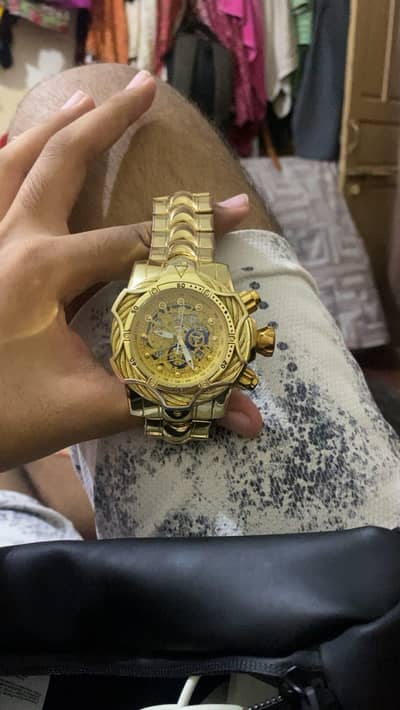 Invicta 18k gold plated heavy weight