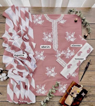 lawn cotton embroidered hit code unstiched 3pc
