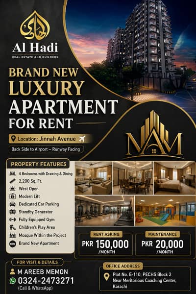 BRAND NEW LUXURY APARTMENT FOR RENT