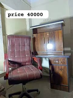 Modern White Marble-Finish Study Table. price 30000