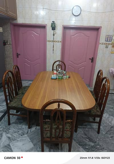 Wooden dining table