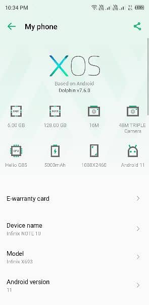 infinix note 10 mobile 6/128 gb