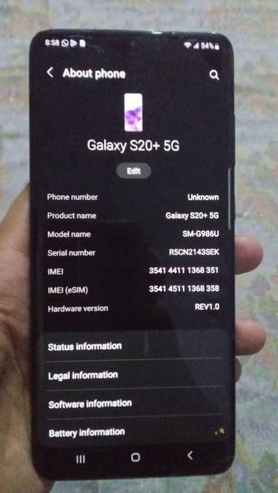 Samsung Mobile S20 Plus