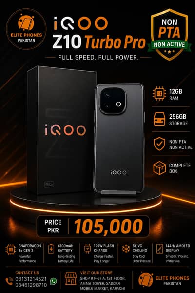 iQOO Z10 turbo pro | 12GB/256GB | Non PTA Non active | gen 4 | 8s