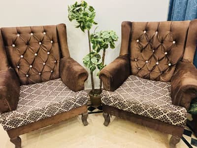 Premium Tufted Accent Armchairs / Single Sofas (Set of 2)