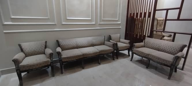 pure sofa set 7 seater with hight. back extra chair