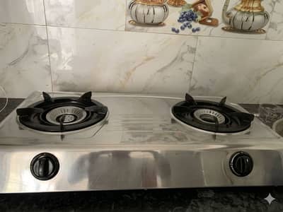 Premium Stainless Steel 2-Burner Gas Stove (Excellent Condition)