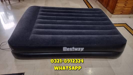 Strong D Bed Queen Air Mattress 80" 60" 16" Built-in Electric Pump.