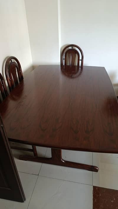 Luxury Royal-Finish 6-Seater Solid Wood Dining Table Set