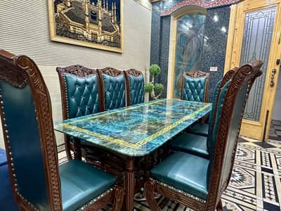 Royal dining table made with wood