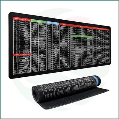 Shortcut Keys Mouse Pad | XL & XXL | Office Desk Mat