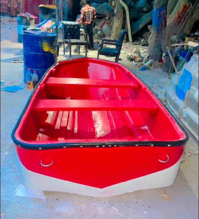 fiberglass 10 feet boat rescue relief safety railing 2 benches - Boats ...