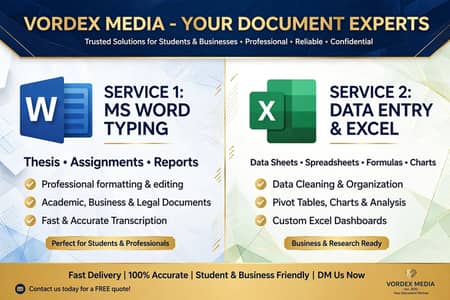 data entry and msword typing services available