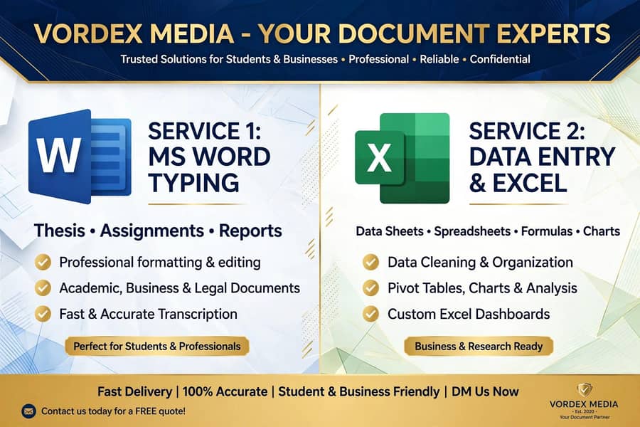 Data Entry, MS Word & Excel Work 2
