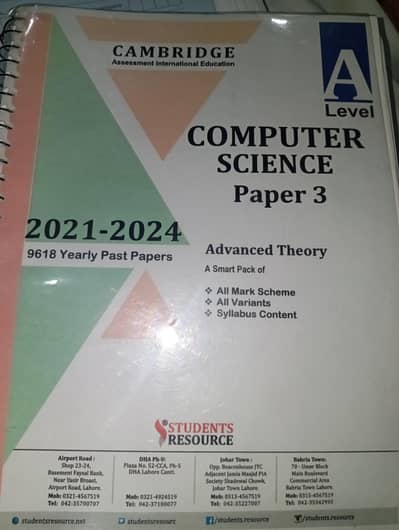 A Level Computer Science 9618 Paper 3 Solved yearlies| A2