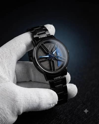 Spinning Rim Dial Stainless Steel Men's Watch . Free Home Delivery