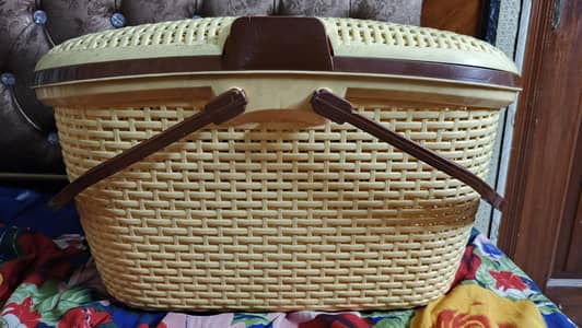 Plastic storage basket
