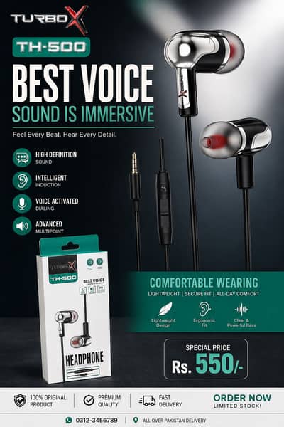 “Delivery free” Turbo X TH-500 Handsfree | High Bass