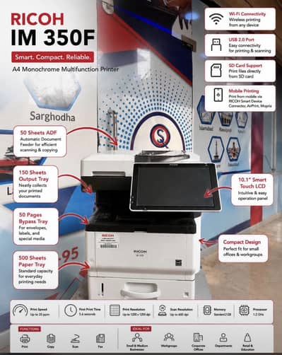 RICOH IM 350 Wifi android Pannal Photocopiers printer