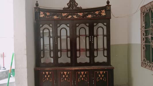 wooden showcase and wooden dressing