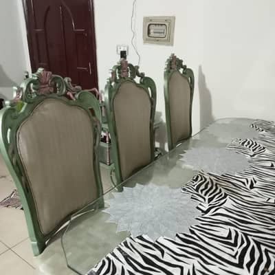Dining table with serving trolley
