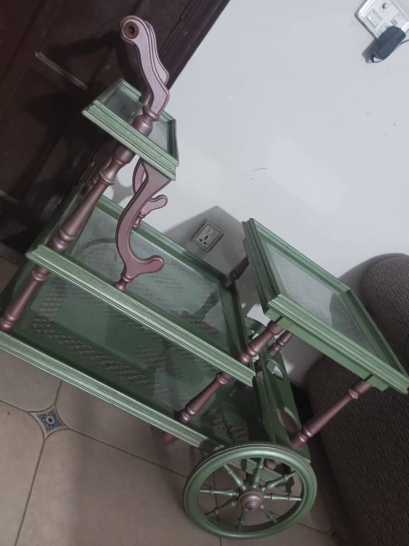 Dining table with serving trolley 11