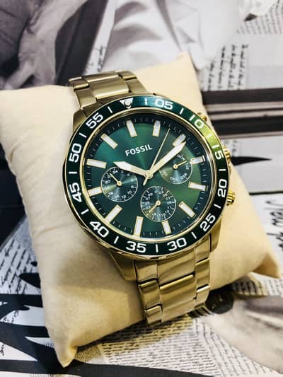FOSSIL GREEN DIAL & GOLDEN TONE-NEW & ORIGINAL WATCH-SEIKO CITIZEN