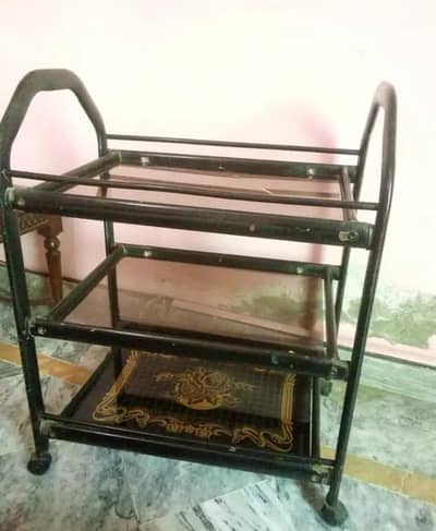 Hotel Style Serving Trolley with Storage Shelves