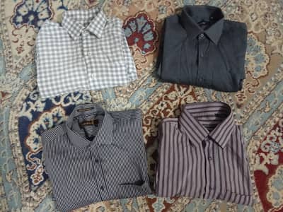 4 Formal Office Shirts – Full Sleeves – Size 16 – Excellent Condition
