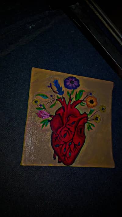 blooming heart painting