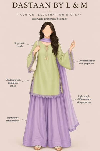 Elegant Pastel Green & Lavender 3-Piece Suit Set