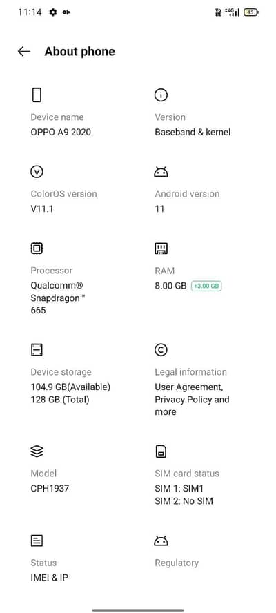OPPO A92020 8+3 GB 128 GB gaming phone